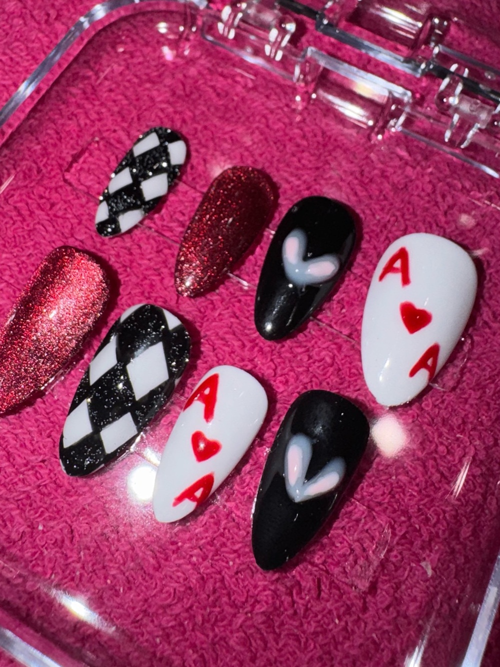 Handmade 3D reflective magician theme press on nails